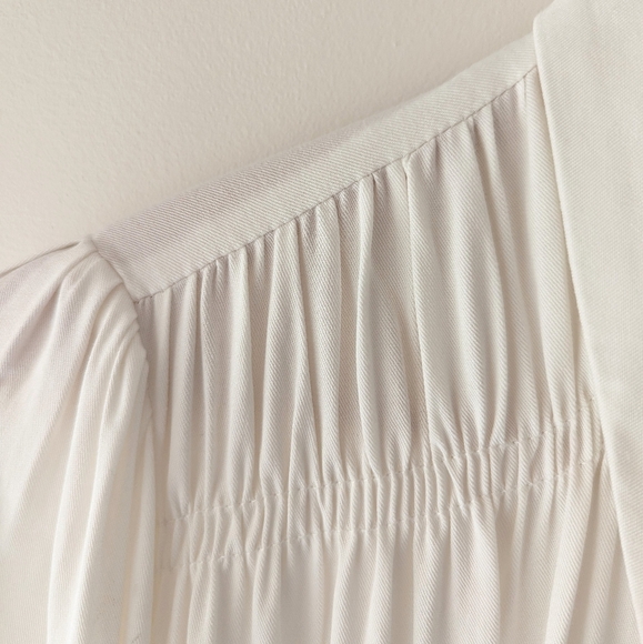 Simple Retro Ursula French Puff Sleeve Button Up Blouse L - Picture 7 of 14